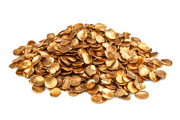 Poster - Pile of gold coins isolated on a white background