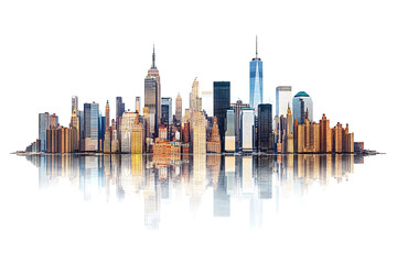 Poster - New york city skyline isolated a white background