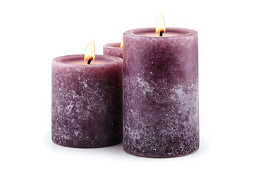Aufkleber - Pillar candles with flames illuminated isolated a white background