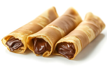 Poster - Nutella crepes on isolated a white background