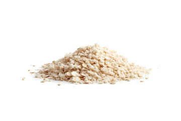 Poster - Oat flakes pile isolated a white background