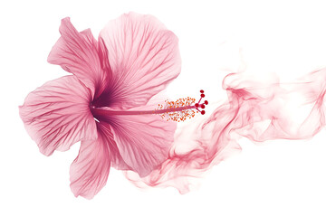 Poster - Pink hibiscus flower isolated on a white background