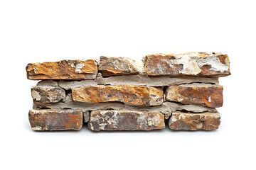 Poster - Old brick wall isolated on a white background