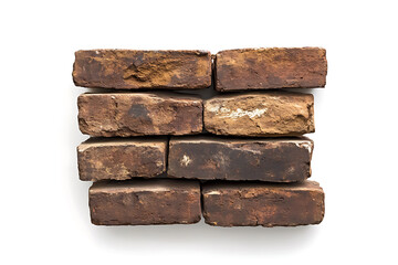 Poster - Old brick wall isolated on a white background