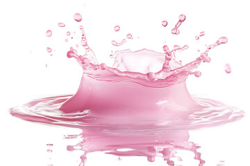 Wall Mural - Pink water splashing isolated a white background