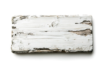 Aufkleber - Old white painted wooden board isolated a white background