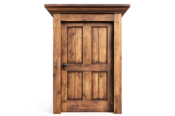 Poster - Old wooden closed door isolated a white background