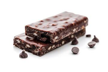 Aufkleber - Protein bar with chocolate isolated a white background