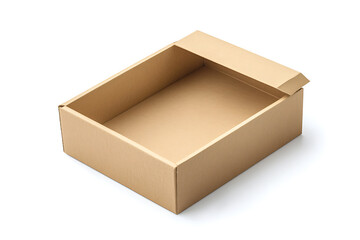 Poster - Open empty cardboard box isolated a white background