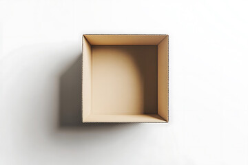 Aufkleber - Open empty cardboard box isolated a white background