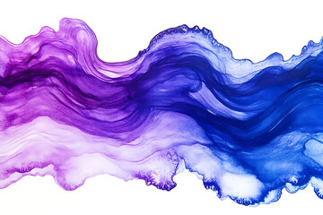 Poster - Purple blue brush stroke watercolor texture isolated a white background