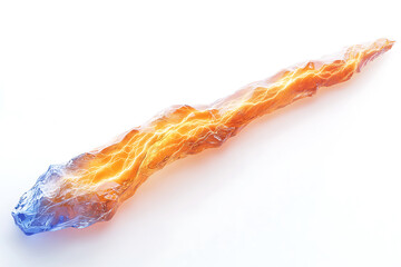 Poster - Orange blue electric lightning isolated a white background