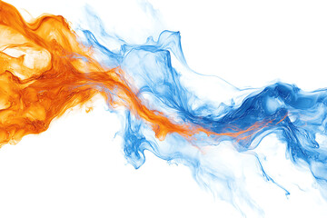 Poster - Orange blue electric lightning isolated a white background