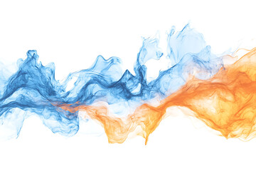 Fototapete - Orange blue electric lightning isolated a white background
