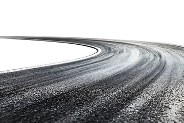 Aufkleber - Race track with sharp curve and skid marks isolated a white background