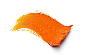 Poster - Orange paint brush stroke isolated a white background