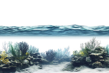 Aufkleber - Set of serene underwater seascapes isolated a white background