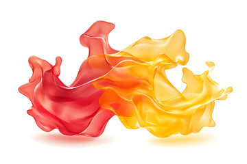 Poster - Red and yellow flames illustration isolated a white background