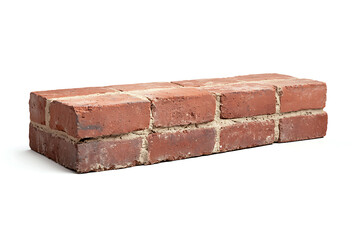 Poster - Red brick wall isolated a white background