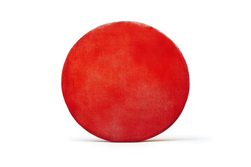 Poster - Red colored watercolor circle with copy space isolated a white background