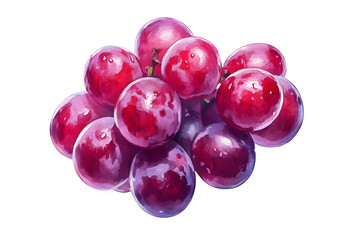 Poster - Red grapes isolated a white background