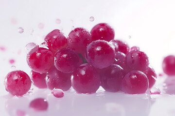 Poster - Red grapes isolated a white background