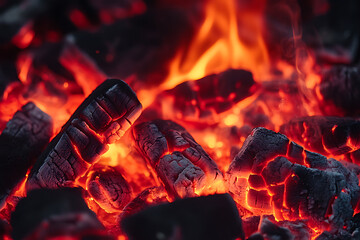 Poster - Red hot fire isolated a white background