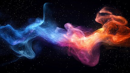 Poster - Abstract cosmic dust clouds with star fields in the deep space background image