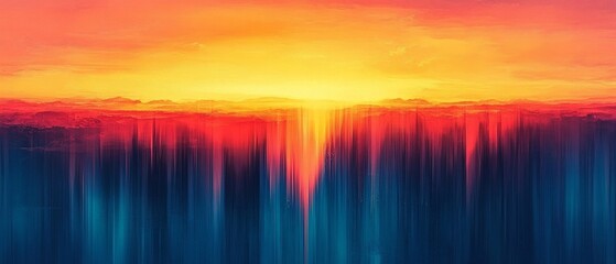 Wall Mural - Colorful sunset waterfall effect