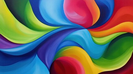 Poster - Vibrant Rainbow Swirls: An Abstract Masterpiece