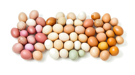Poster - Variety of Chicken Eggs on a Transparent Background Generative AI