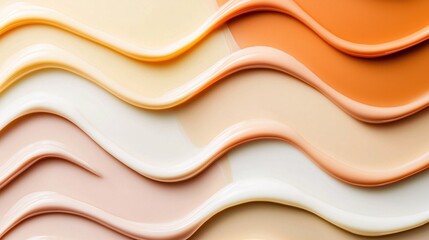 Aufkleber - Creamy Swirls of Foundation Shades Beauty Cosmetic Texture