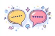 © Avr Di - A stock image depicting two people talking, with multiple speech bubbles floating between them