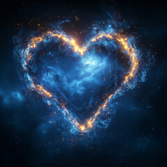 Wall Mural - celestial heart shaped energy sparkles in space