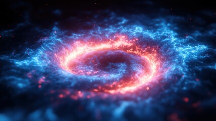 Wall Mural - Abstract Cosmic Nebula Glowing Blue and Red Energy Vortex Space Background