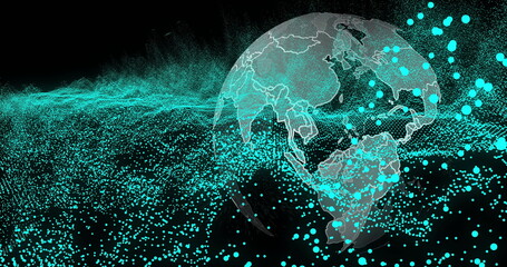 Poster - image of network of connections over globe