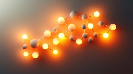 Aufkleber - Molecular structure design featuring glowing elements with a modern aesthetic. Generative AI