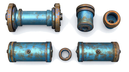Poster - Industrial Components Set for Oil and Gas Applications Generative AI