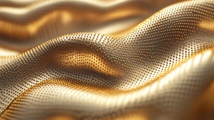 Poster - Abstract gold wave pattern, flowing, textured, digital art.