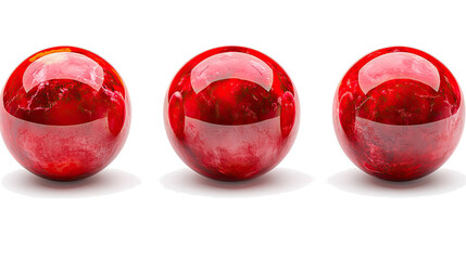 Poster - glossy red balls on clear background generative ai
