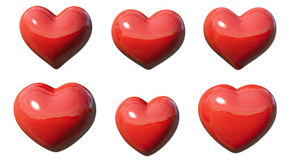Poster - Red Hearts on Transparent Background Generative AI