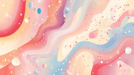 Poster - Abstract pastel swirl background with colorful spots and sparkles.