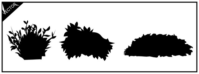 silhouette of a bush, isolated on a white background, suitable for background.
