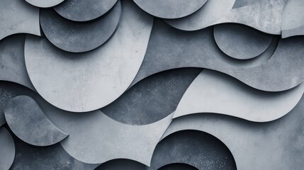Leinwandbilder - Abstract grayscale layered shapes background texture.