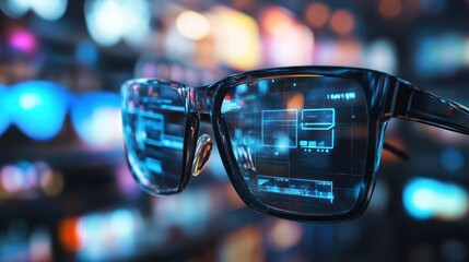 Poster - Futuristic smart glasses displaying data. (1)