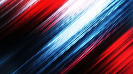 Aufkleber - Abstract background with diagonal red, blue, and white motion blur lines.
