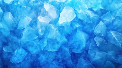 Poster - Abstract background of blue ice crystals, gradient texture.