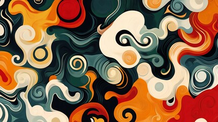 Wall Mural - abstract swirling vibrant color pattern.