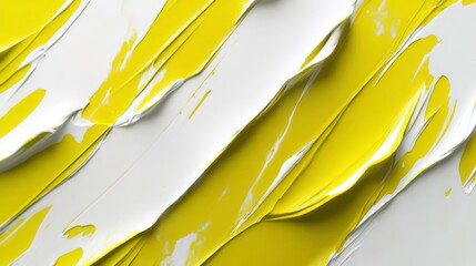 Poster - Abstract yellow and white paint strokes texture background.