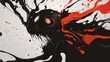 © Gambar Upi - Abstract Black Red Creature Ink Painting Art